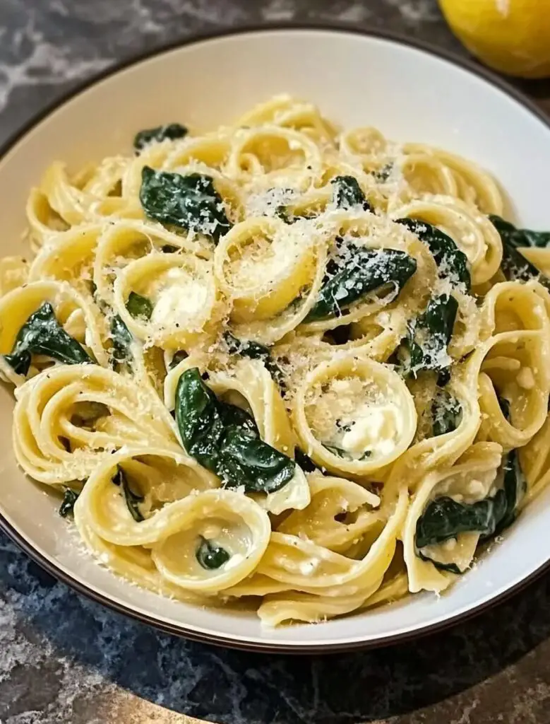 Lemon Ricotta Pasta with Spinach
