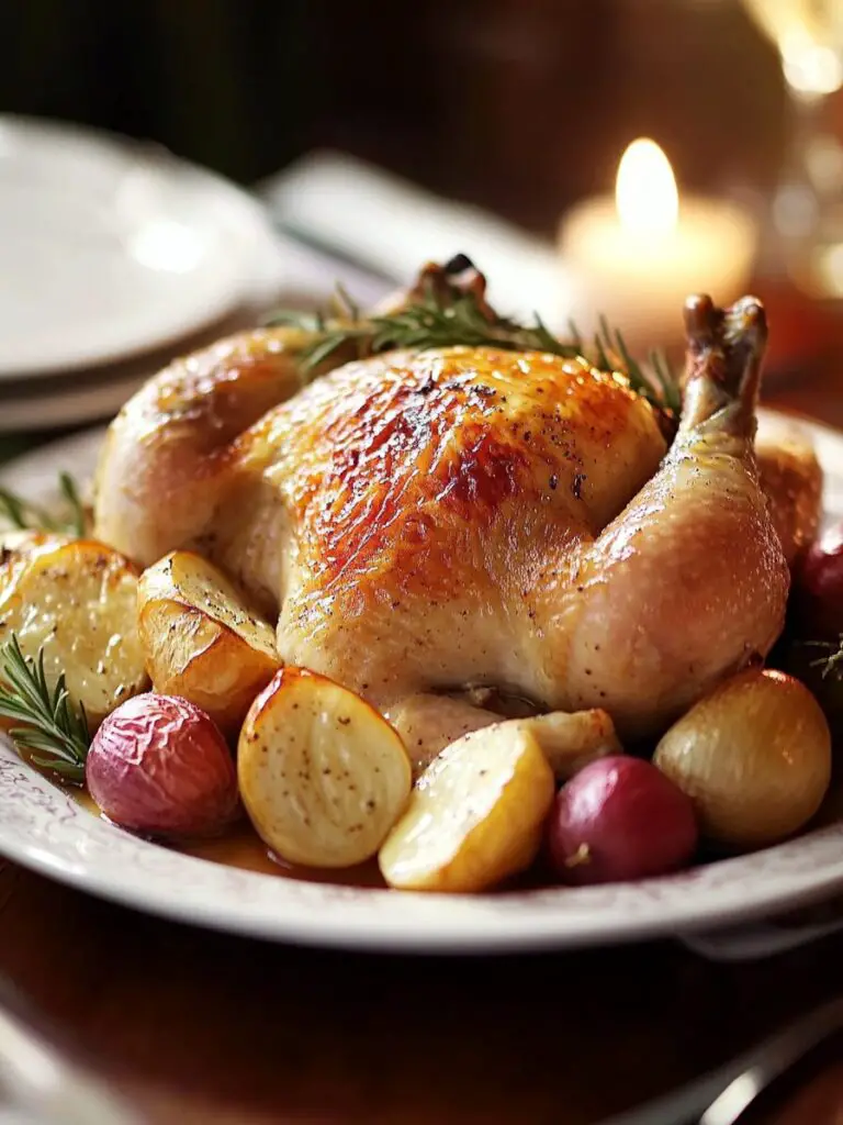 Roast Chicken Dinner with Roasted Garlic Gravy
