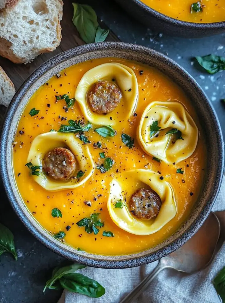 Butternut Squash Sausage Tortellini Soup
