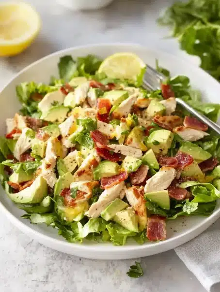 Bacon Avocado Chicken Salad with Lemon Vinaigrette