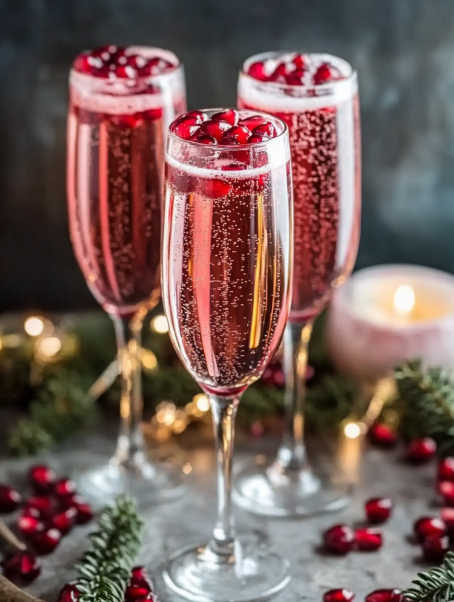 Cran-Pomegranate Champagne Cocktail