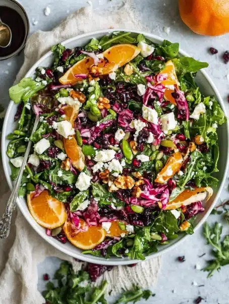 Winter Salad with Tangy Homemade Vinaigrette