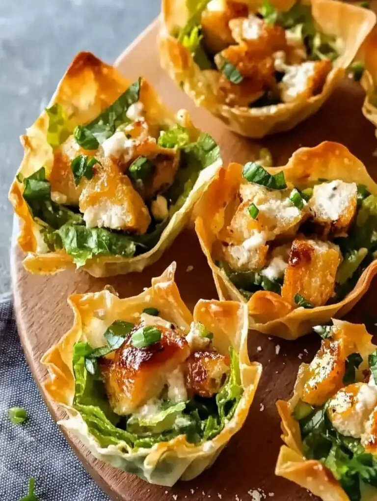 Caesar Salad Wonton Cups