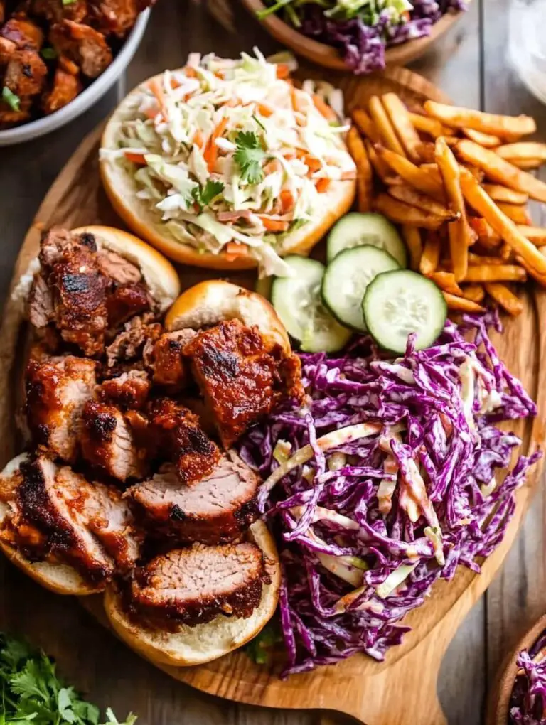 BBQ Pork Slider Board with Coleslaw