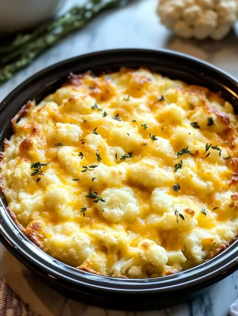 Crockpot Cheesy Cauliflower Bake