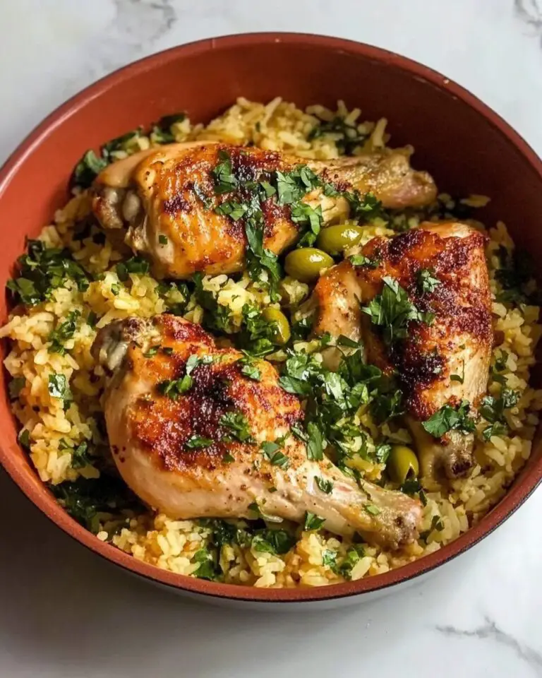 One-Pot Chicken and Rice with Olive Gremolata