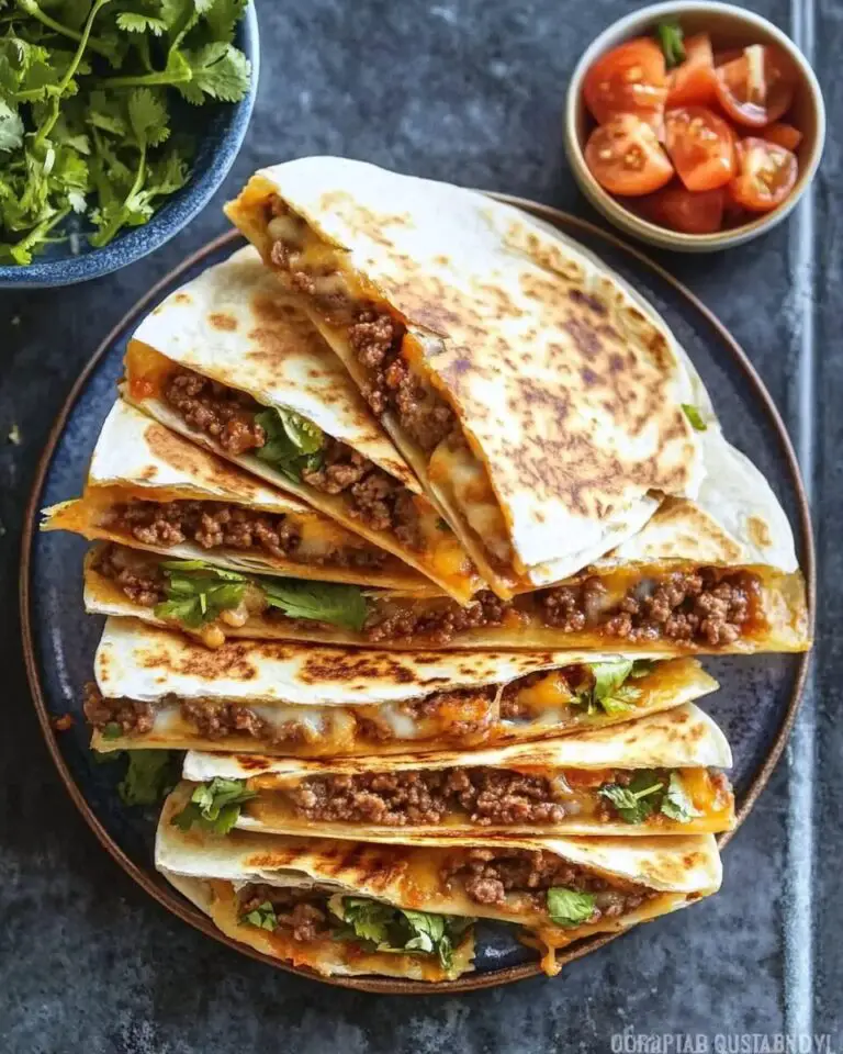 Cheesy Ground Beef Quesadillas