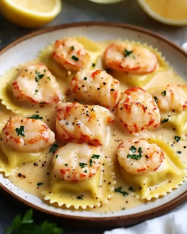 Lobster Ravioli in Lemon Butter Sauce