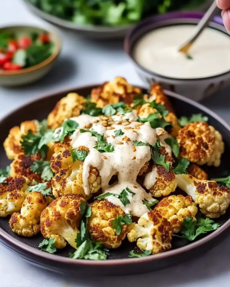 Lebanese Roasted Cauliflower with Tahini Sauce