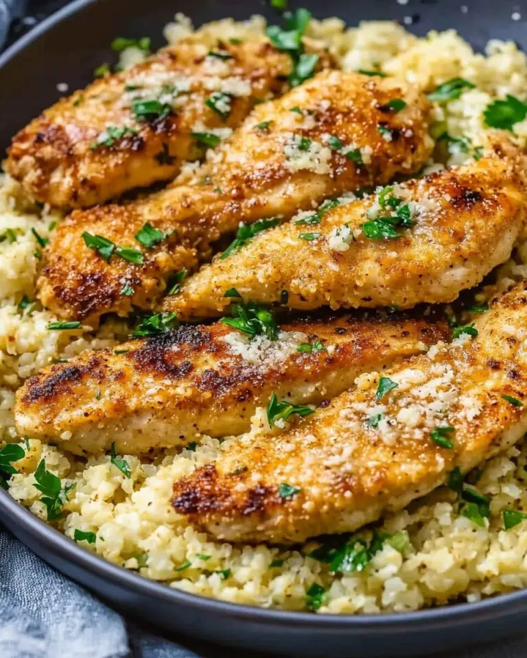 Garlic Butter Chicken with Parmesan Cauliflower Rice