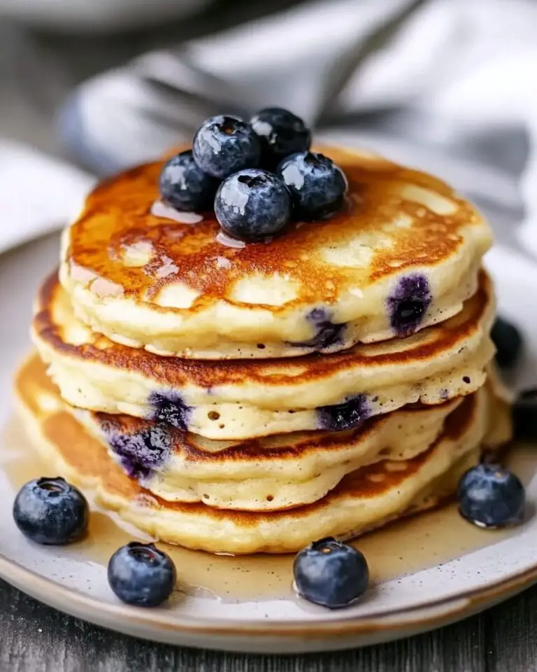 Fluffy Greek Yogurt Blueberry Pancakes