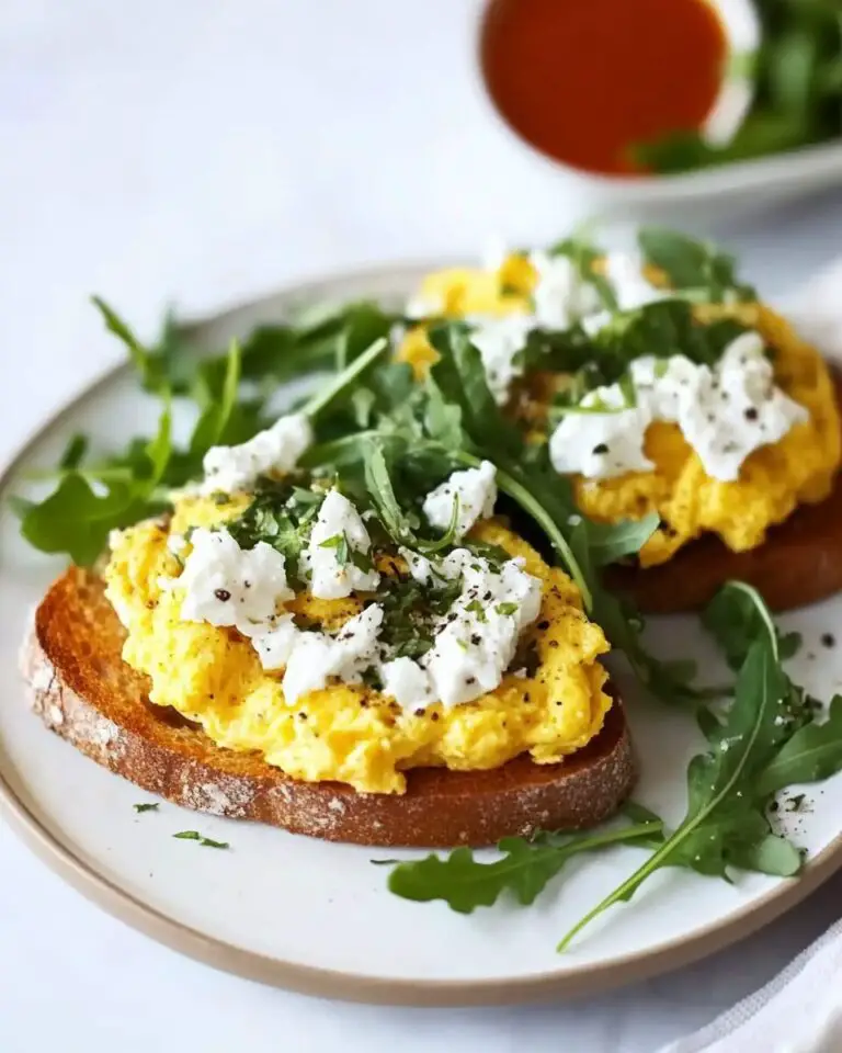 Scrambled Eggs and Herbed Goat Cheese Toast