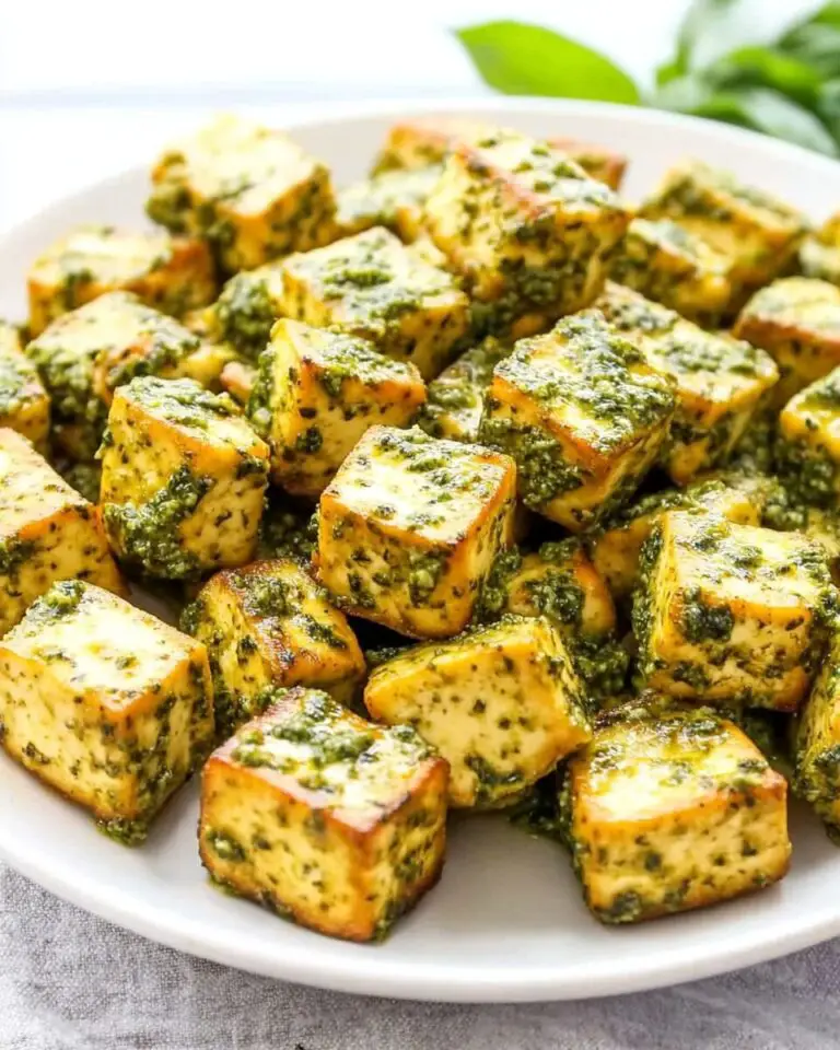 Vegan Baked Pesto Tofu Bites