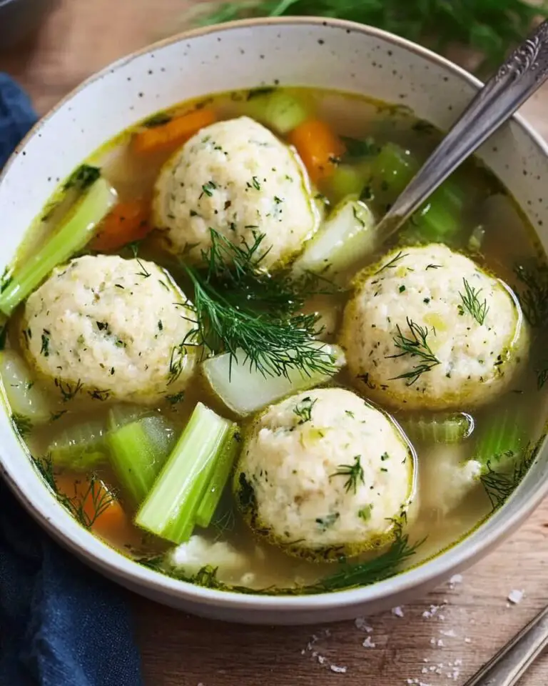 Matzo Ball Soup with Celery and Dill