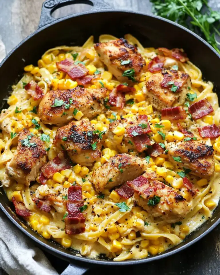 Creamy Chicken and Corn Pasta with Bacon