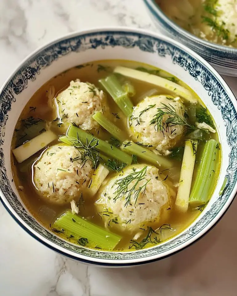Matzo Ball Soup with Celery and Dill