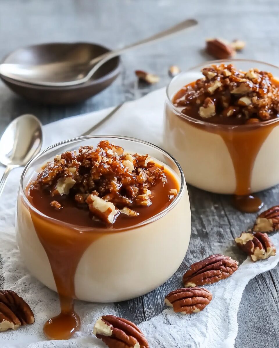 Salted Caramel Panna Cotta with Praline - Sophia Recipes