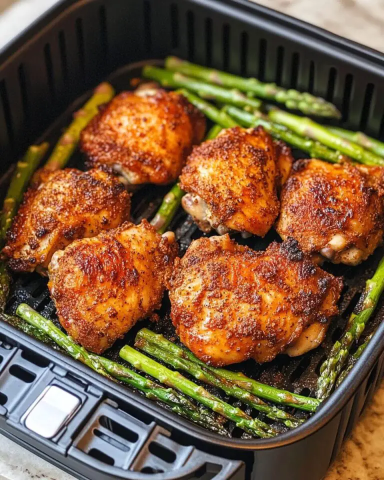 Air-Fryer Chicken Thighs and Asparagus