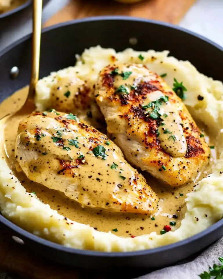 Chicken with Creamy Dijon Sauce and Mashed Potatoes