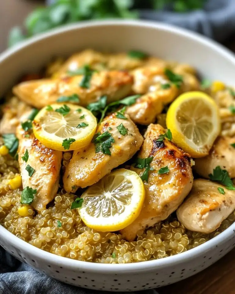 Slow Cooker Lemon Garlic Chicken & Quinoa