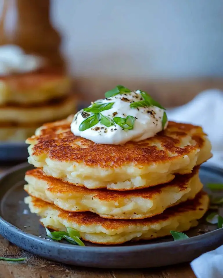 Cheesy Leftover Mashed Potato Pancakes
