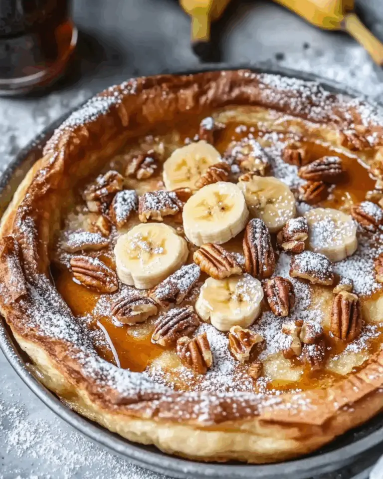 Banana Pecan Bourbon Dutch Baby