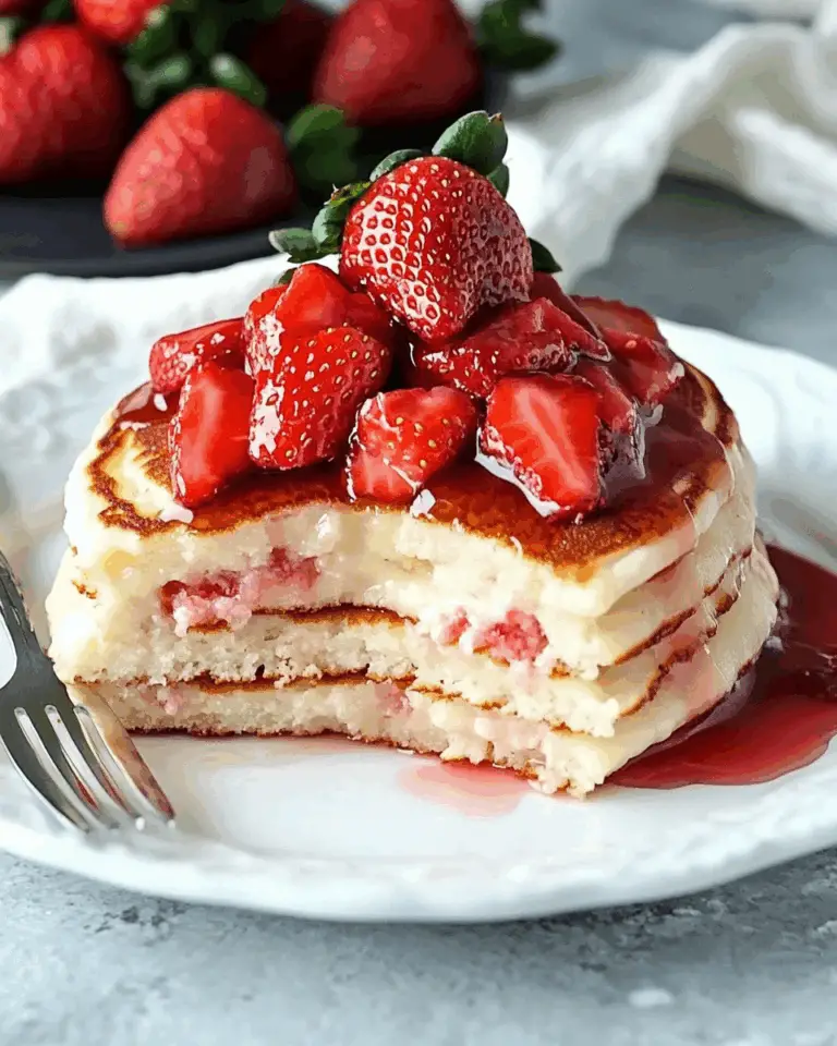 Easy Strawberry Cheesecake Pancakes
