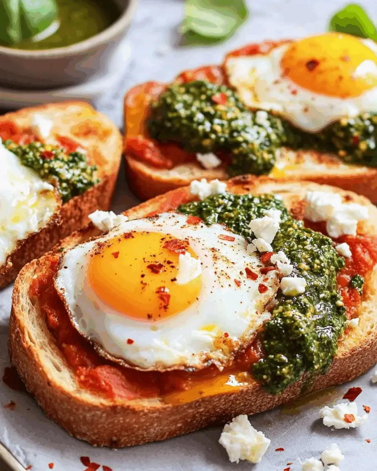 Shakshouka Toast with Feta Fried Eggs