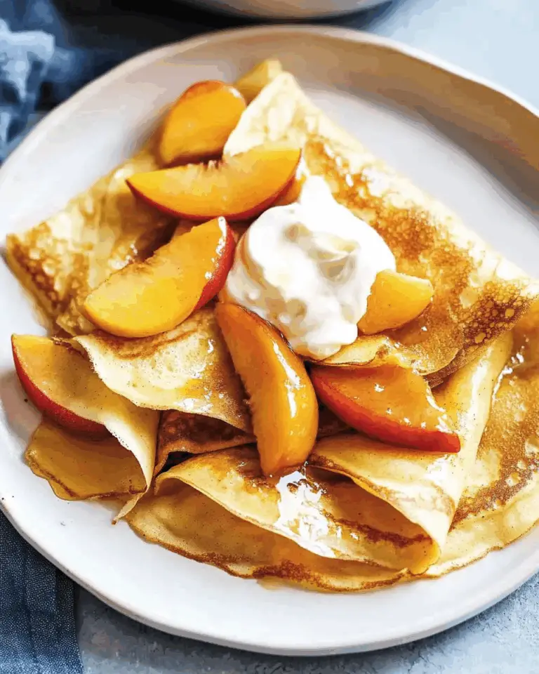 Cardamom-Spiced Peach Crepes