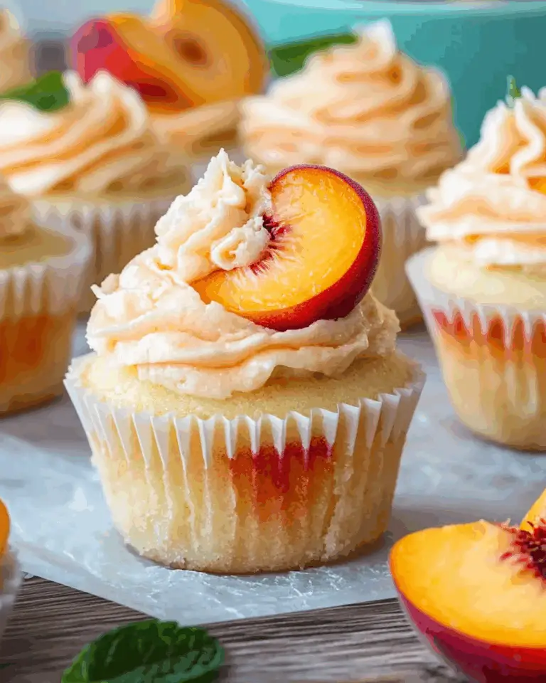 Peach Champagne Cupcakes