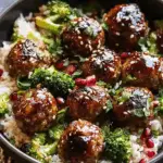 Sticky Ginger Sesame Chicken Meatballs