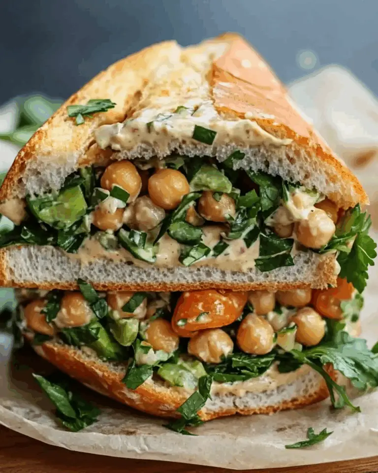 Blistered Shishito Pepper Chickpea Salad Sandwich