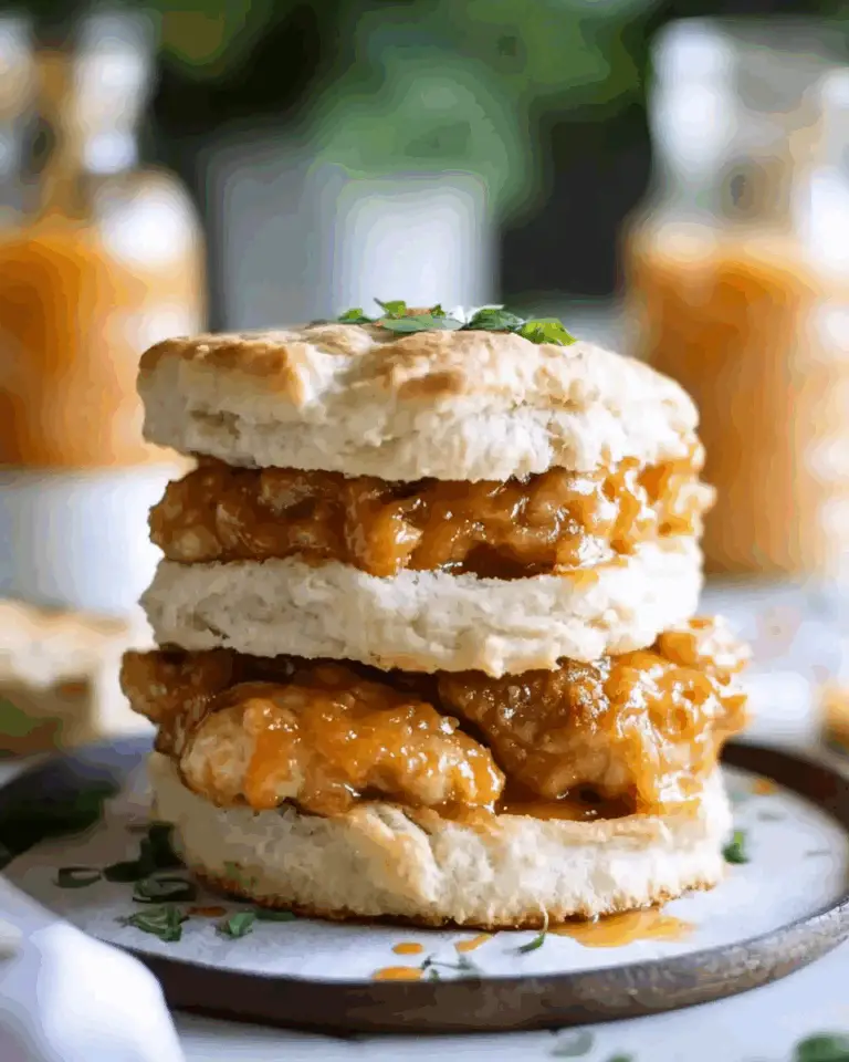 Buttermilk Chicken Biscuit with Habanero Peach Hot Sauce
