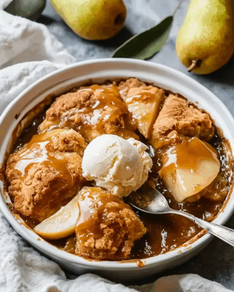 Salted Caramel Pear Cobbler