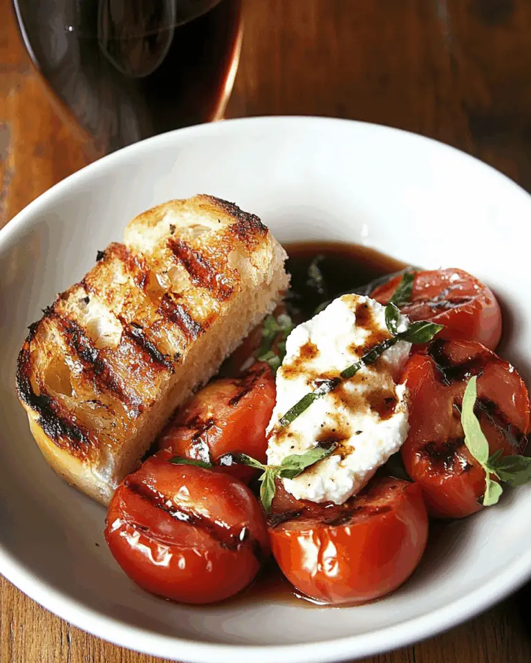Tomatoes and Ricotta on Grilled Bread