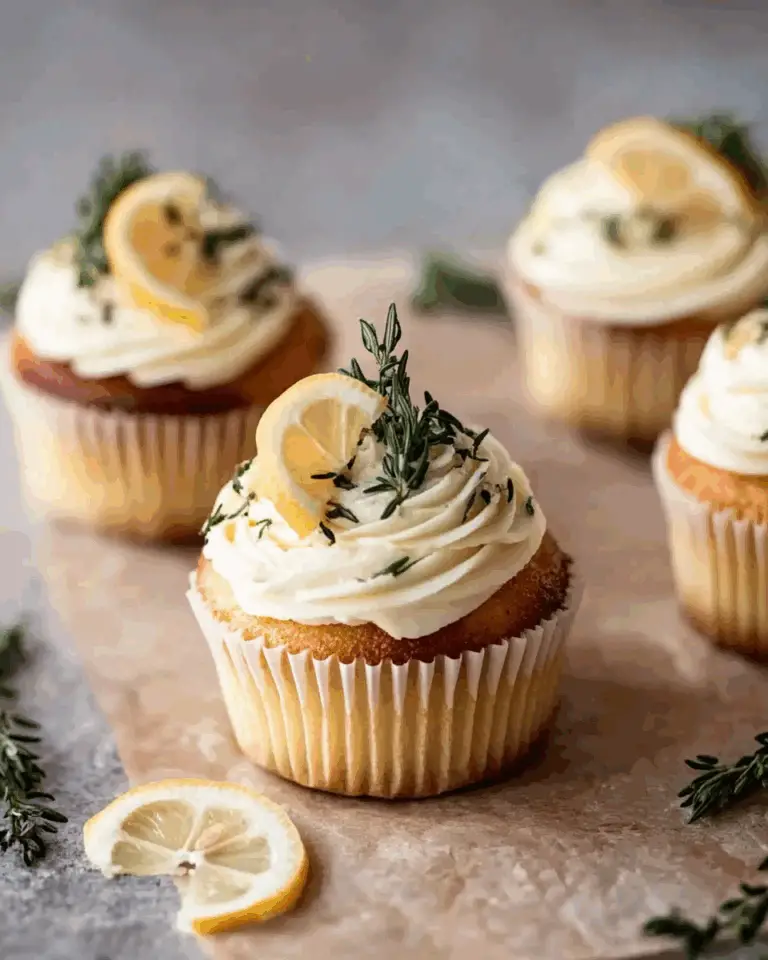 Lemon, thyme, and rosemary Cupcakes