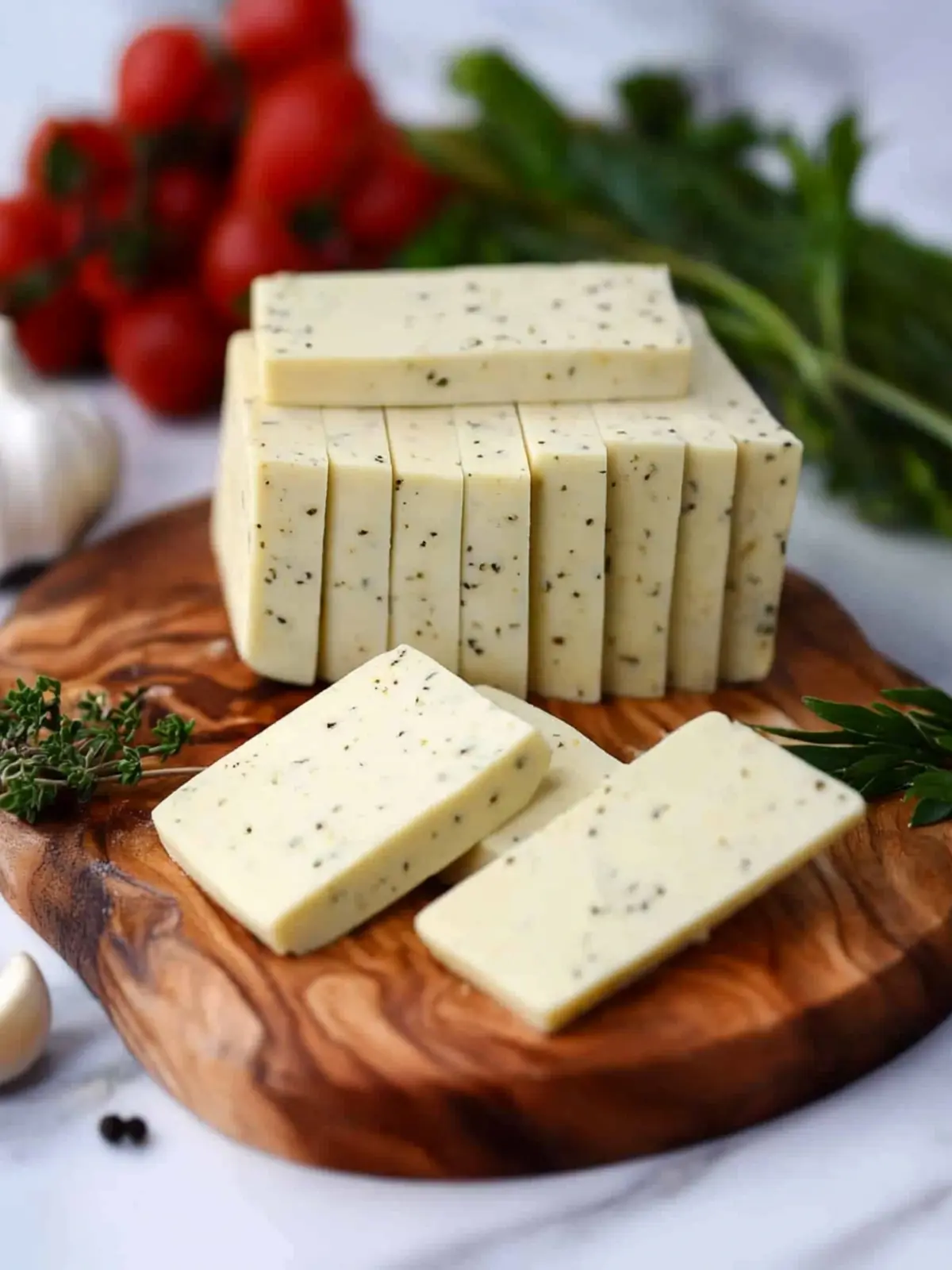 Vegan Cheese with Garlic and Herbs