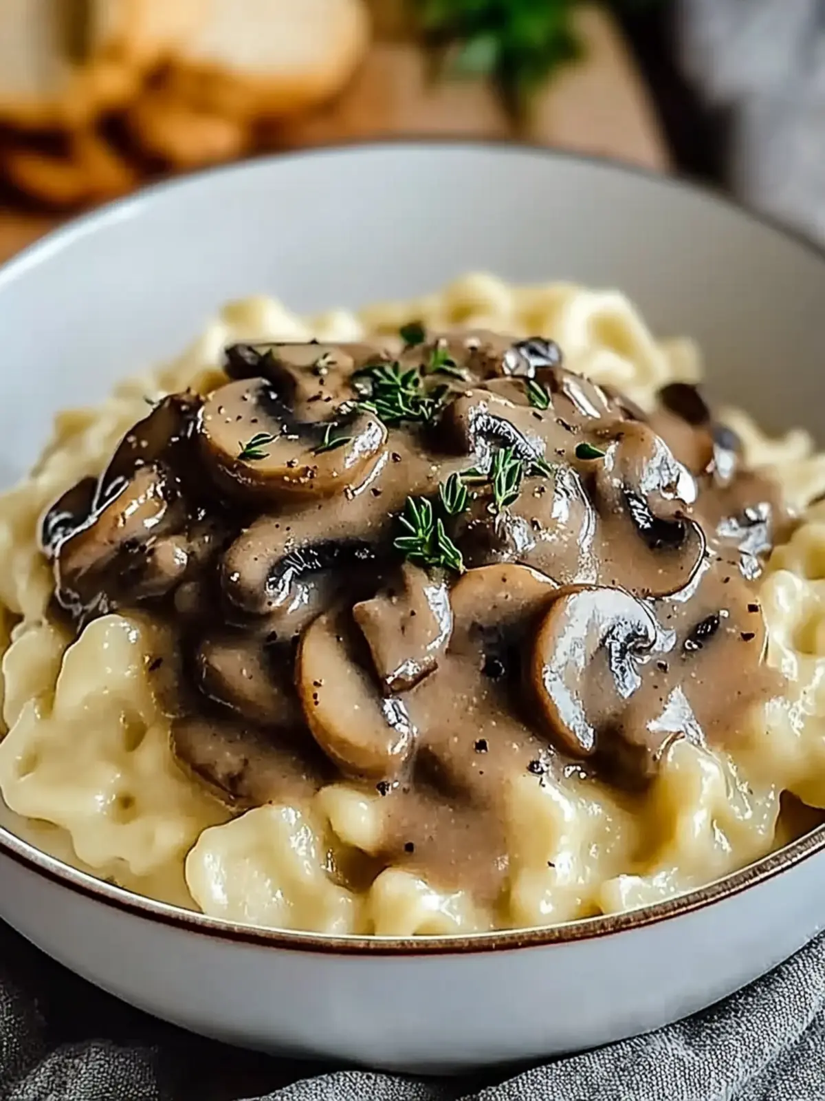 Authentic German Spaetzle with Mushroom Sauce