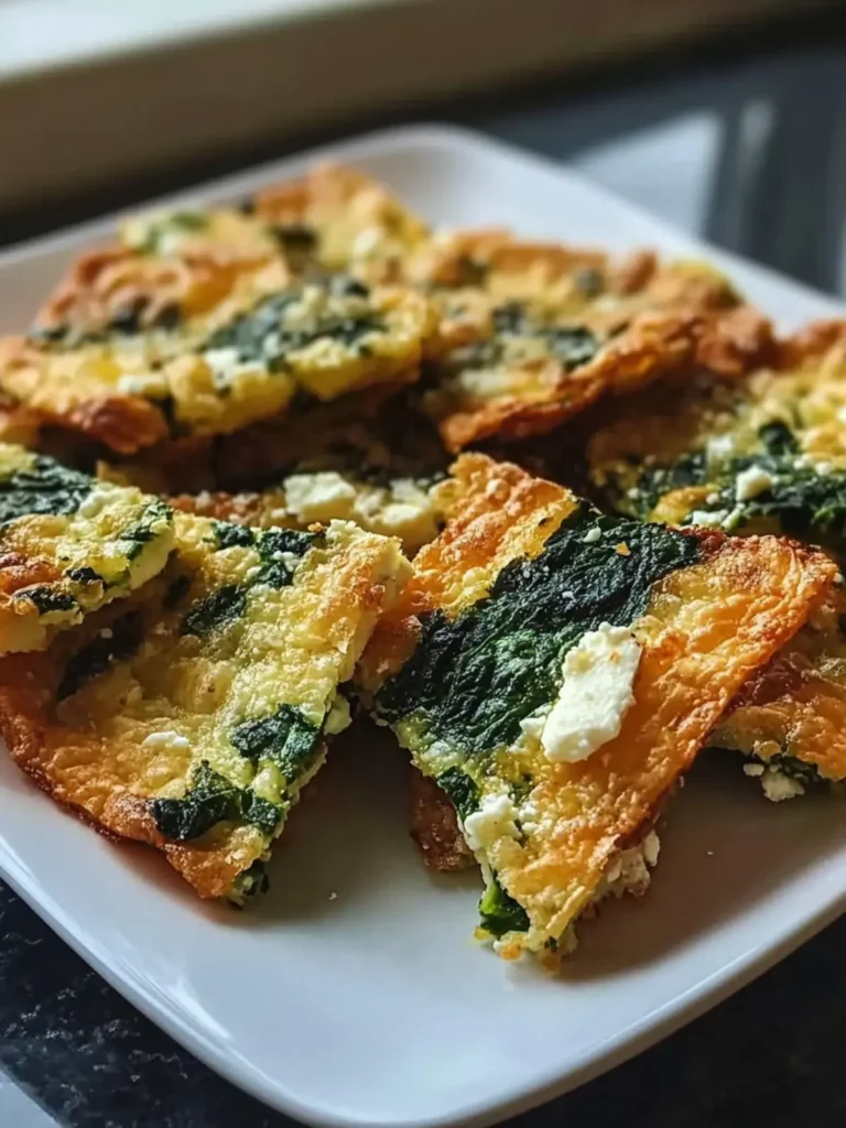 Mediterranean Spinach and Feta Cheese Crisps