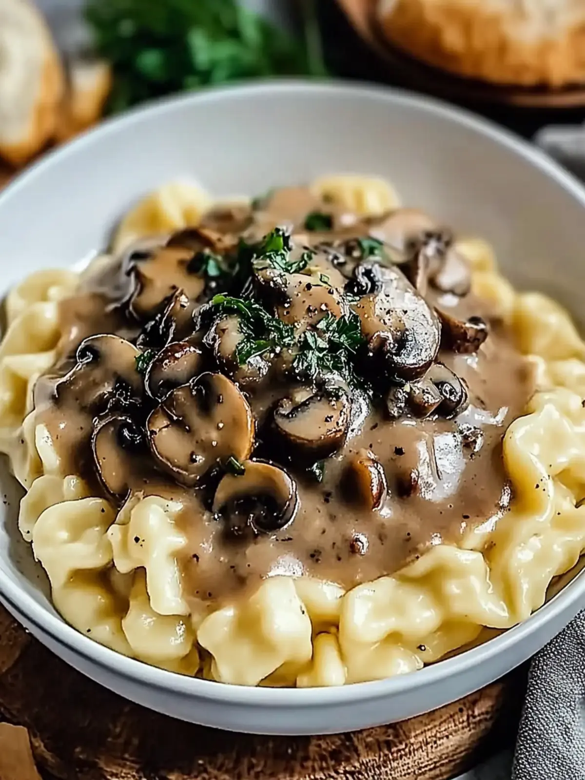Authentic German Spaetzle with Mushroom Sauce