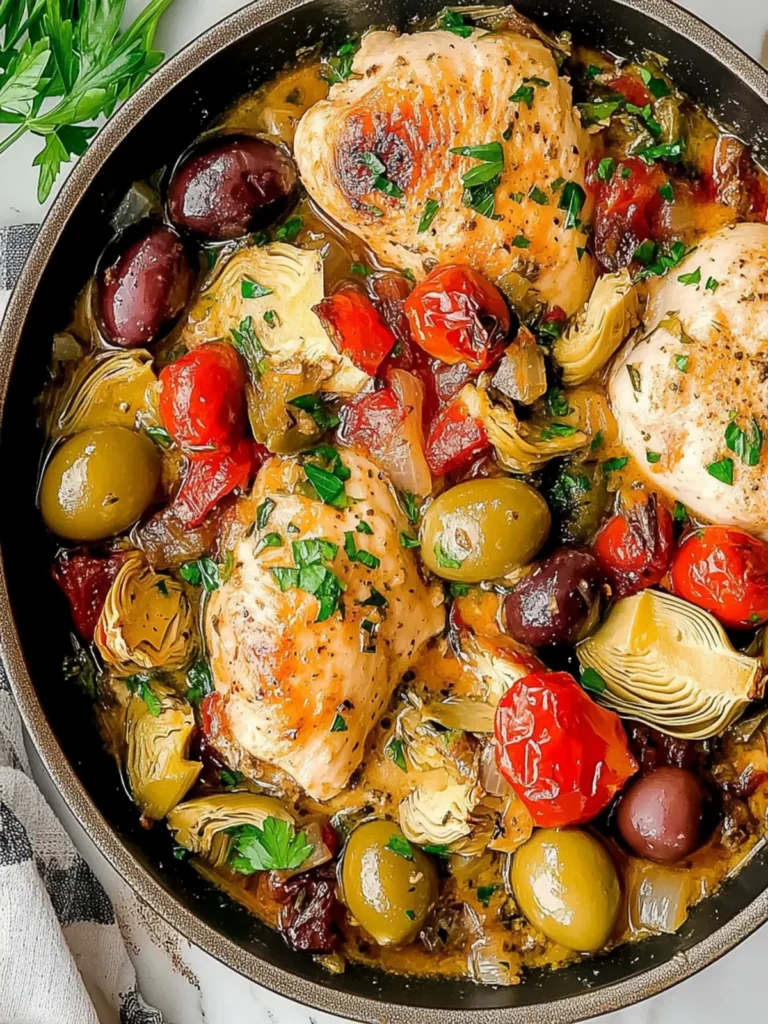 Chicken Provençal with Olives and Artichokes