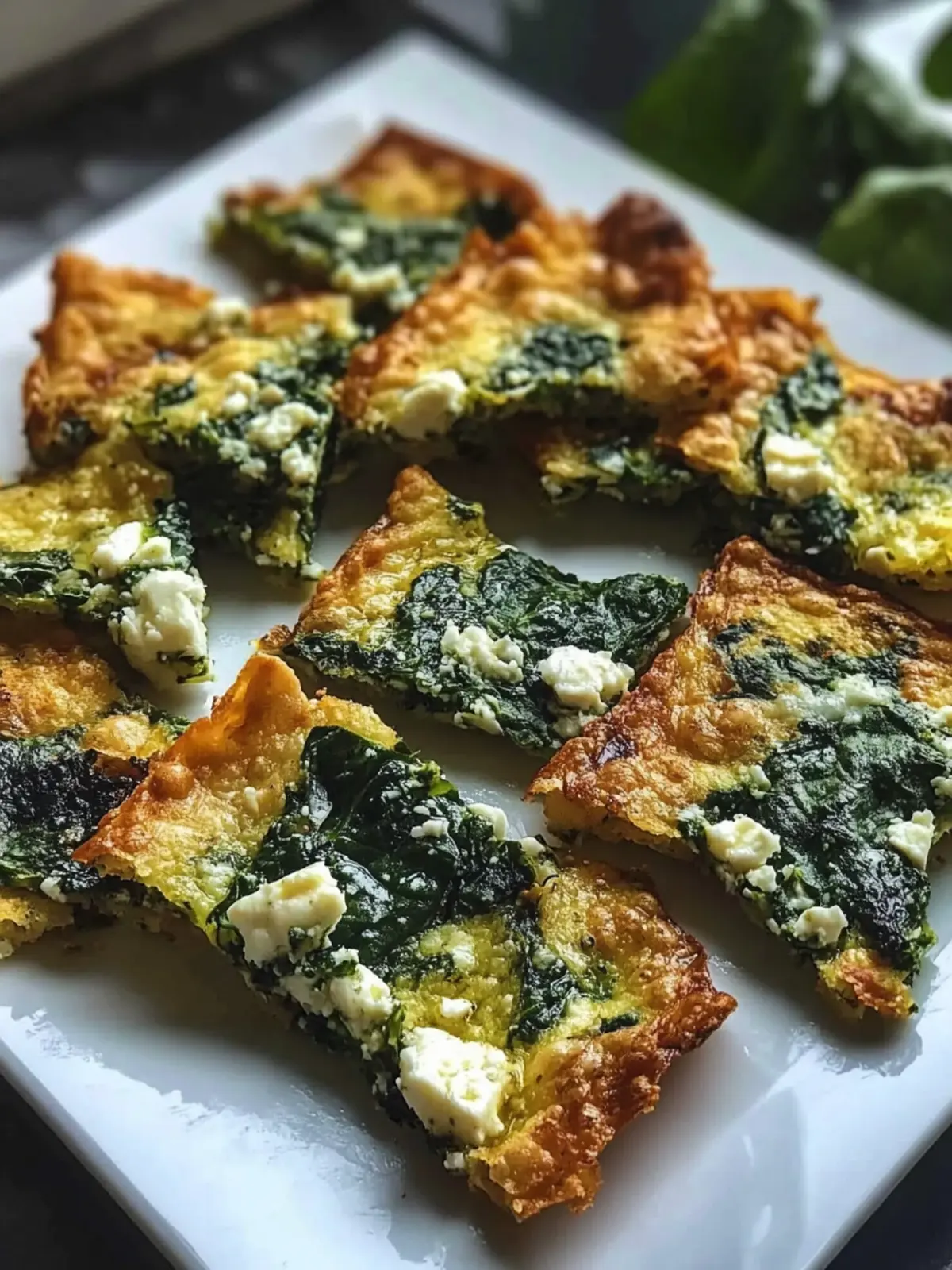 Mediterranean Spinach and Feta Cheese Crisps