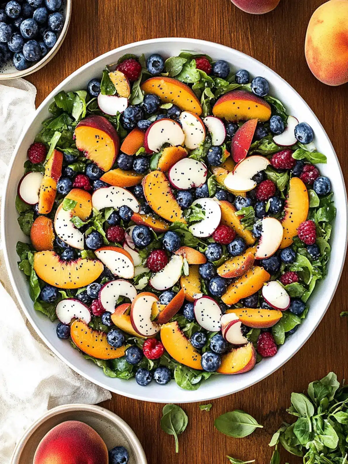 Blueberry Peach Poppy Seed Salad