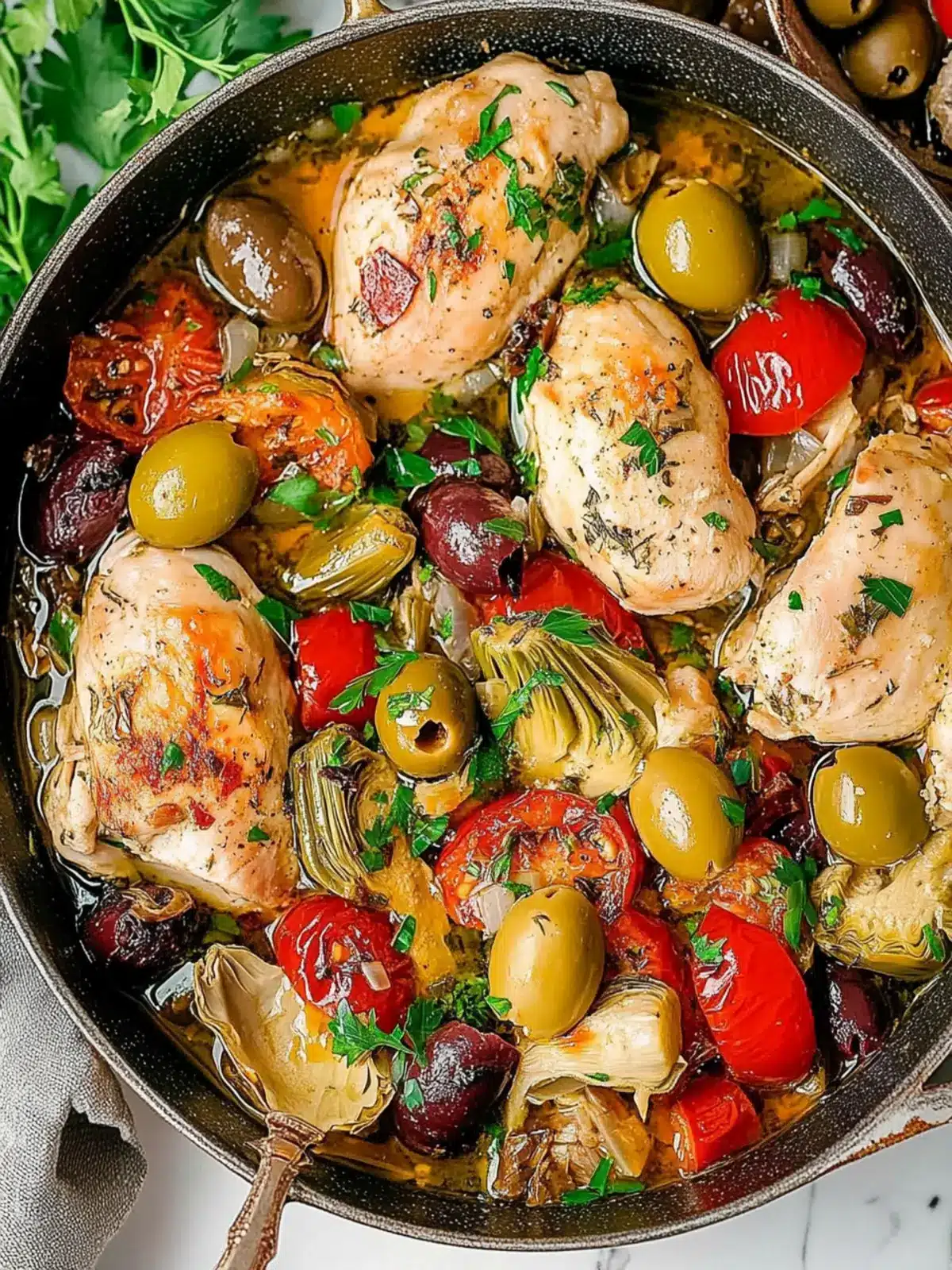 Chicken Provençal with Olives and Artichokes