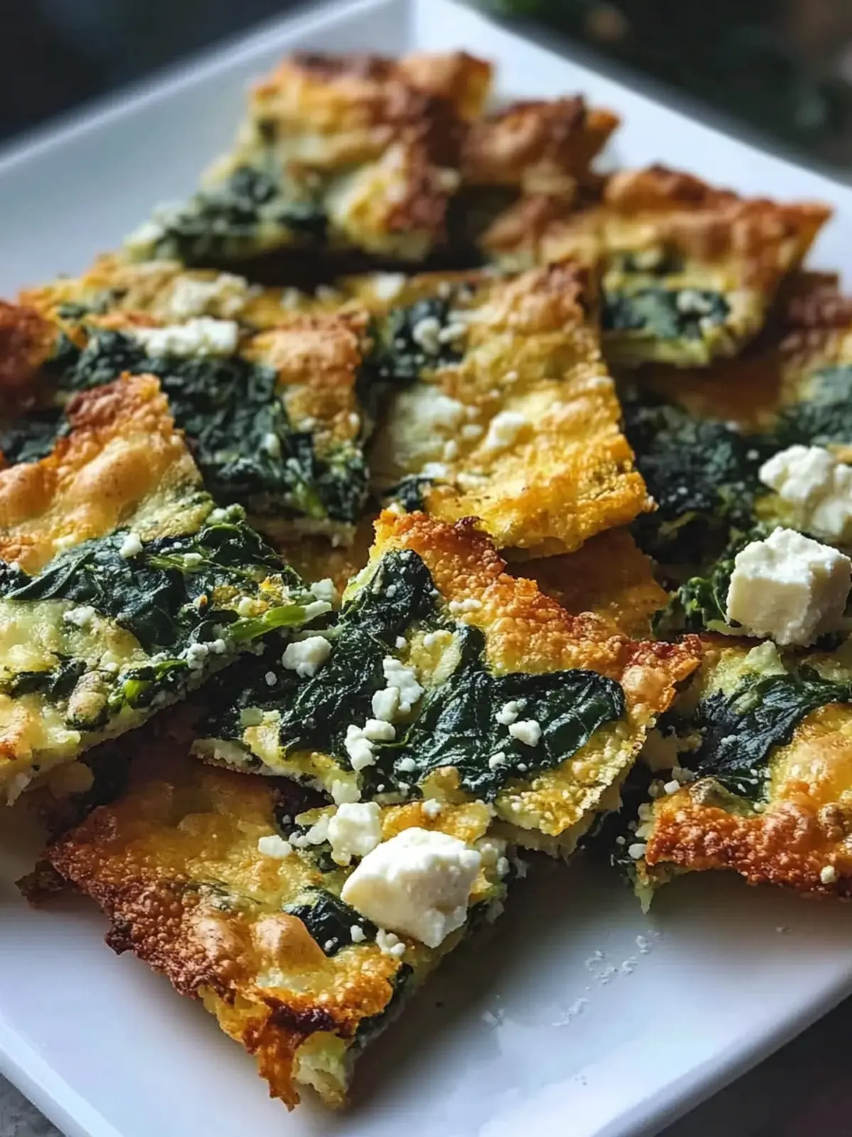 Mediterranean Spinach and Feta Cheese Crisps