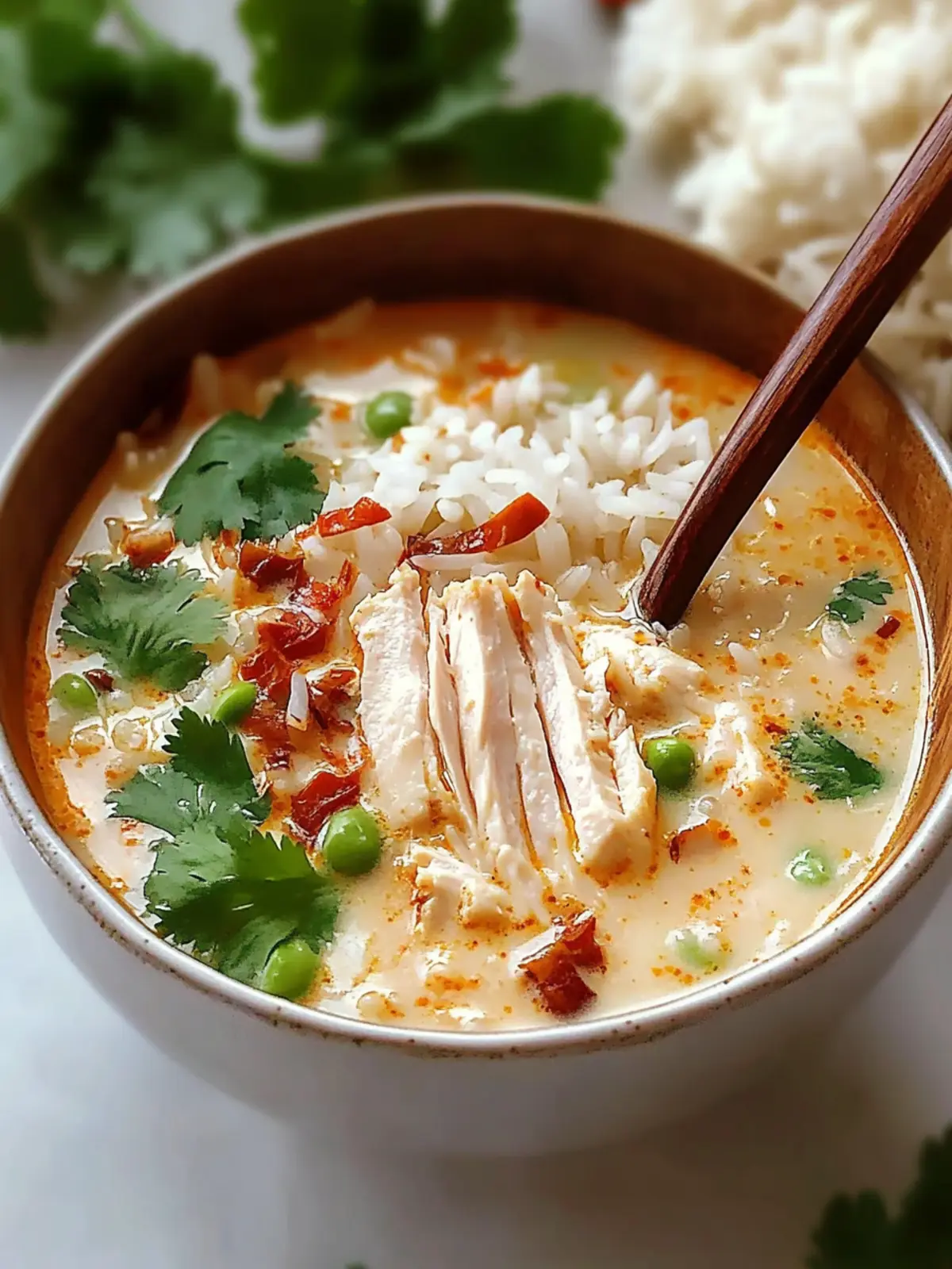 Savory Coconut Chicken Brothy Rice