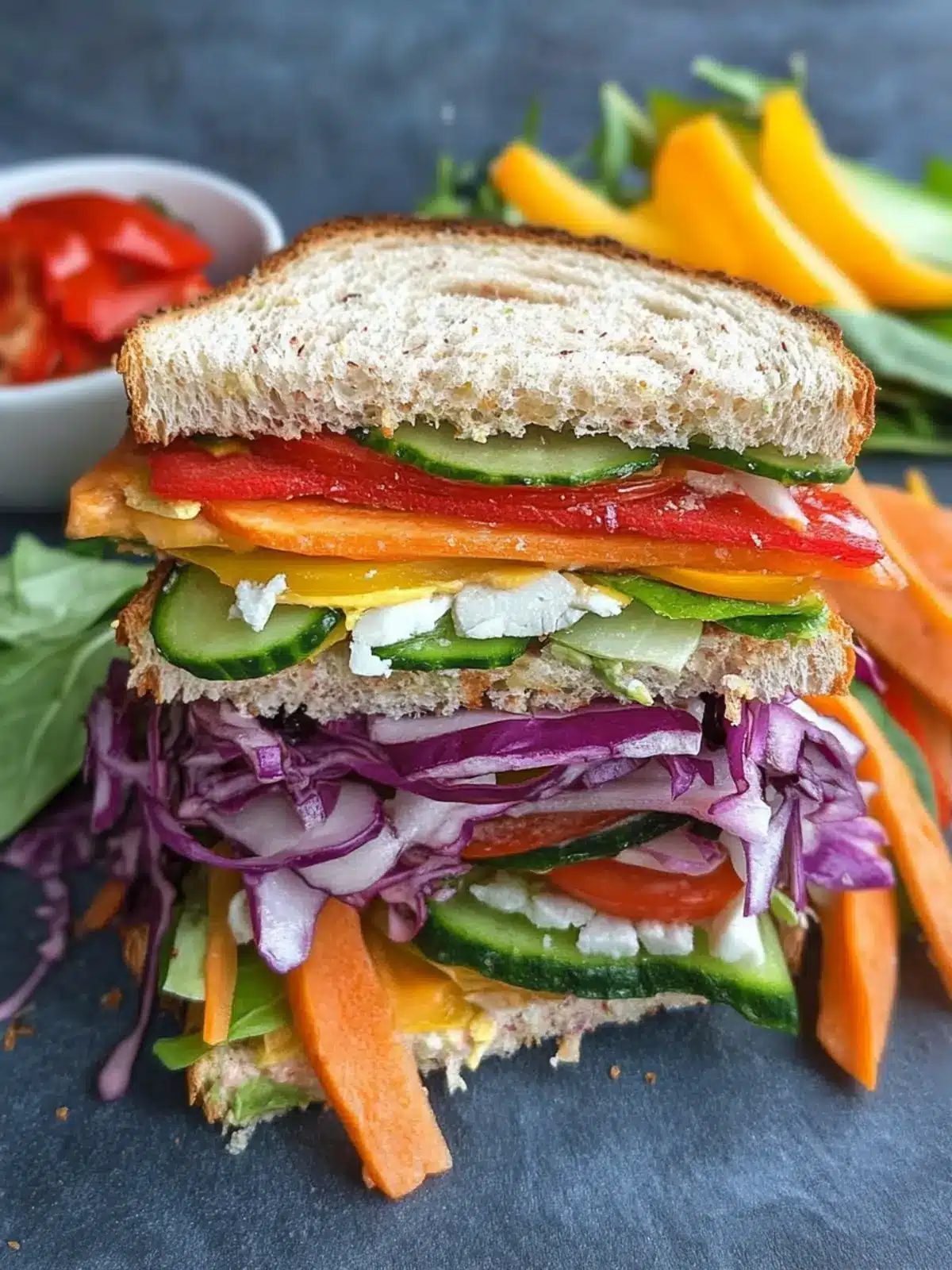 Rainbow Vegetable Sandwich