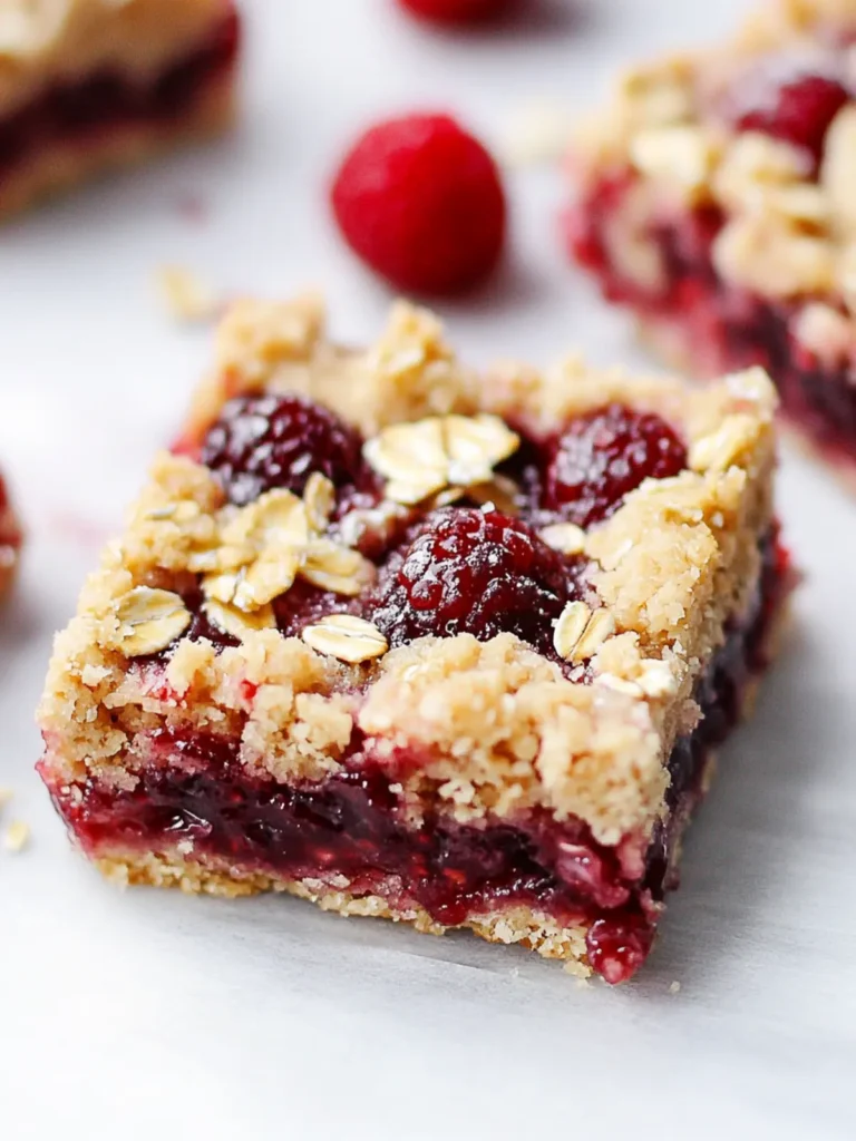 Raspberry Oatmeal Crumble Bars