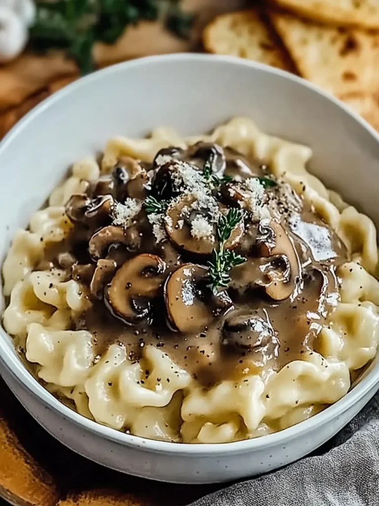Authentic German Spaetzle with Mushroom Sauce