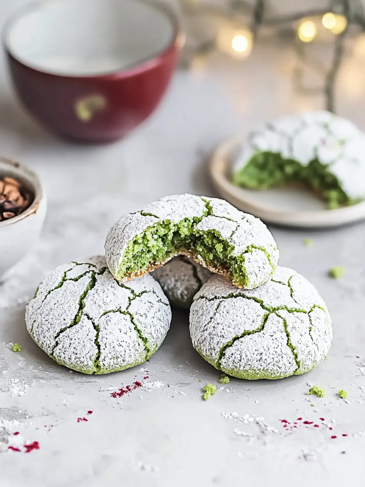 Pandan Crinkle Cookies